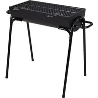 BBQ Holzkohlegrill auf Beinen - 88cm - Grillfläche 60x29 cm - Schwarz