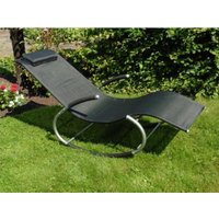 Garten Swing Bed Siesta - Gartenstuhl - Gartenliege - Inkl Kissen - 167x62x80cm - Schwarz