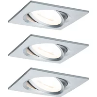 Paulmann Einbau LED Nova quadratisch kippbar Aluminium 51mm GU10 3x6.5W