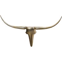 FineBuy Wanddekoration Geweih Bull L 125 cm Aluminium golden