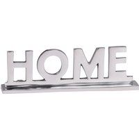 FineBuy Home Deko Schriftzug Design Wohnzimmer Ess-Tisch- Dekoration Wohnung Alu Aluminium Wohndeko Silber 22 cm