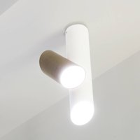 Nemo Tubes LED-Deckenleuchte zweiflammig weiß/grau