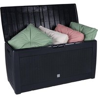 Living Style Aufbewahrungsbox - Gartenkissenbox mit Rädern - 310 Liter - Schwarz