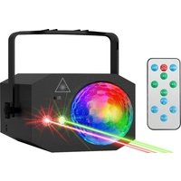 Auronic LED Disco Licht - Party Laser - Kinder - Partybeleuchtung - Disco Licht - Ferngesteuert und Musikgesteuert - 3 Meter Kabel