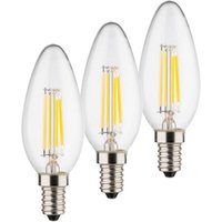 LED-Kerzenlampe E14 4W 2.700K Filament 3er Set