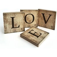 Wall-Art Mehrteilige Bilder »Scrabble Deko Buchstaben Love«