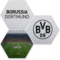 Wall-Art Mehrteilige Bilder »Silber BVB Borussia Dortmund«