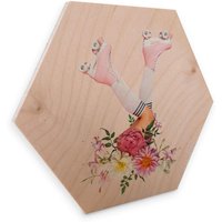 Wall-Art Holzbild »Rollerblades Blumen Holzbild«