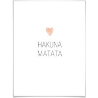 Wall-Art Poster »Herz Schriftzug Hakuna Matata«