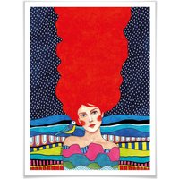 Wall-Art Poster »Polka Dots Vogel Freund Rote Zora«