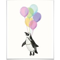 Wall-Art Poster »Pinguin Luftballon«