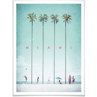 Wall-Art Poster »Palmen Urlaub Miami Strand«