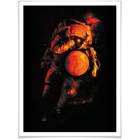 Wall-Art Poster »Astronaut Schwarz Mars Weltall«