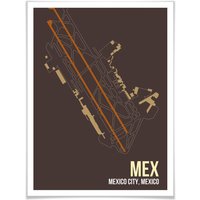 Wall-Art Poster »Wandbild MEX Grundriss Mexico City«