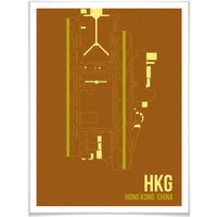 Wall-Art Poster »Wandbild HKG Grundriss Hong Kong«