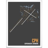 Wall-Art Poster »Wandbild CPH Grundriss Kopenhagen«