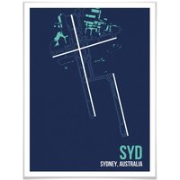 Wall-Art Poster »Wandbild SYD Grundriss Sydney«