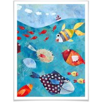 Wall-Art Poster »Märchen Wandbilder Fische im Meer«