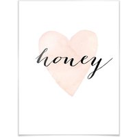 Wall-Art Poster »Herz Honig Schriftzug Honey«