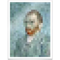 Wall-Art Poster »Pixel Portrait van Gogh Bildnis«