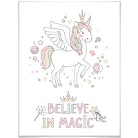 Wall-Art Poster »Kvilis Magie Einhorn Prinzessin«