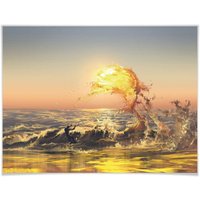 Wall-Art Poster »Surrealismus Bild Feuer Surfer«