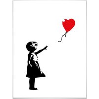 Wall-Art Poster »Graffiti Bilder Girl with the red balloon«