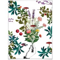 Wall-Art Poster »Botanical Weiss Blumenstrauss«