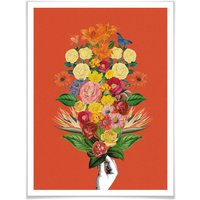 Wall-Art Poster »Botanical Rot Blumenstrauss«