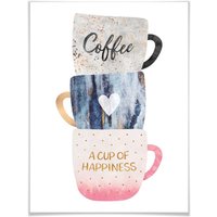 Wall-Art Poster »Kunstdruck Küche A cup of happiness«