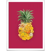 Wall-Art Poster »Ananas Blume Pink«