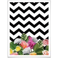 Wall-Art Poster »Chevron Floral«