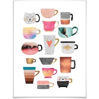 Wall-Art Poster »Kaffeetassen Bunt«