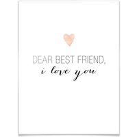 Wall-Art Poster »Zitat Beste Freunde i love you«