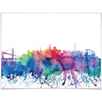 Wall-Art Poster »San Francisco Aquarell Skyline«