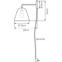 Nyta Tilt Wall Wandleuchte mit Kabel rot