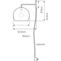 Nyta Tilt Globe Wall Wandlampe Kabel rot