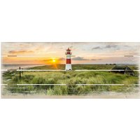 Wall-Art Holzbild »Leuchtturm auf Sylt«