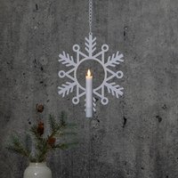 LED-Dekoleuchte Flamme Snow mit Wachskerze