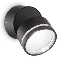 Ideal Lux Omega Round LED-Wandlampe 4.000K schwarz