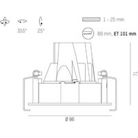 Molto Luce Dark Night Einbau 2700K schwarz/weiß