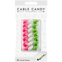 CABLE CANDY Small Snake - Spiral-Kabelbinder (Pink/Weiss/Grün)