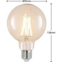 LED-Lampe E27 8W 2.700K G95 Globe klar 2er-Set