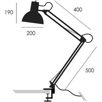 midgard Federzug Tischleuchte mit Klemme