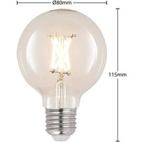 LED E27 4W G80 2.700K Filament dimmbar klar 3er