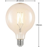 LED-Filament E27 6W 2.700K G125 Globe klar 3er-Set