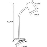 LED-Klemm-Tischleuchte Adda weiß 3-stufig dimmbar