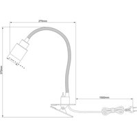 Klemm-Tischleuchte Andres flexibler Hals nickel