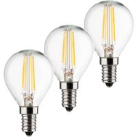 LED-Tropfenlampe E14 4W 2.700K Filament 3er Set