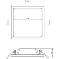 LED-Deckeneinbauleuchte Alya weiß 12x12cm 2.700 K